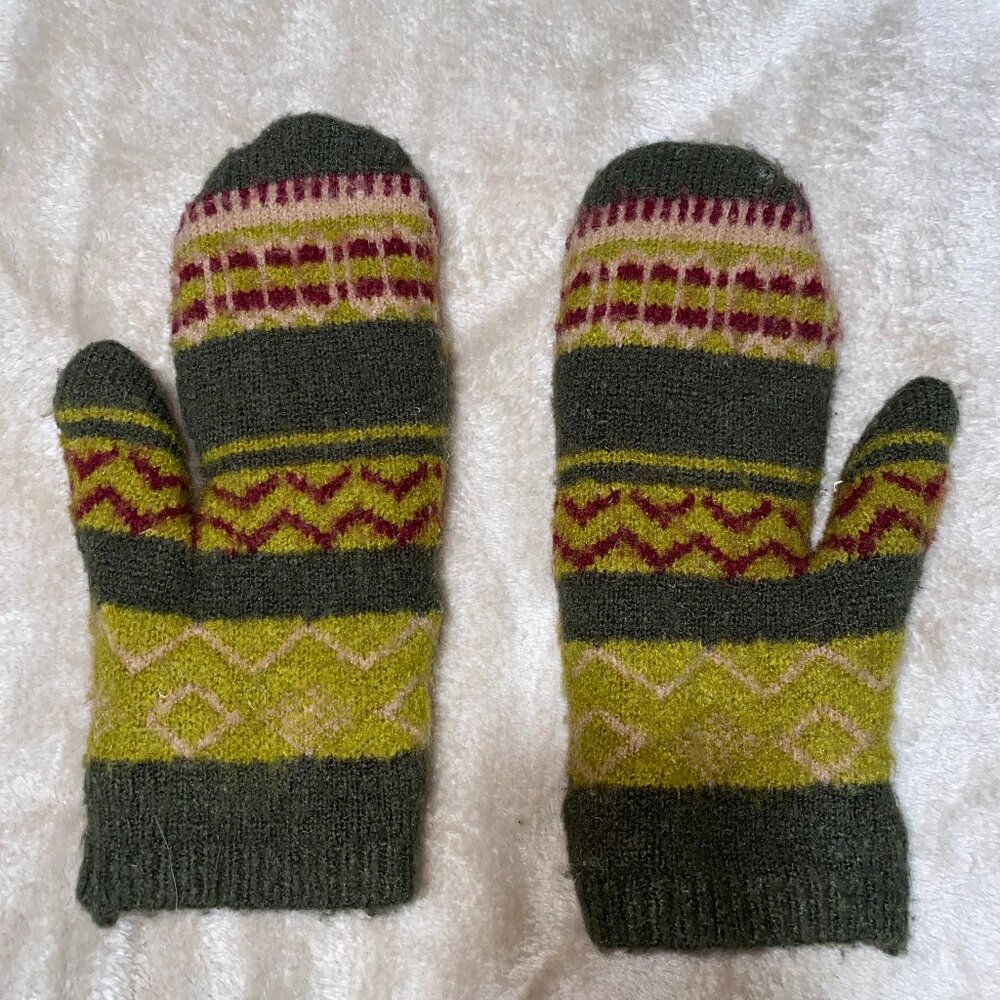 Fleece Lined wool Mittens